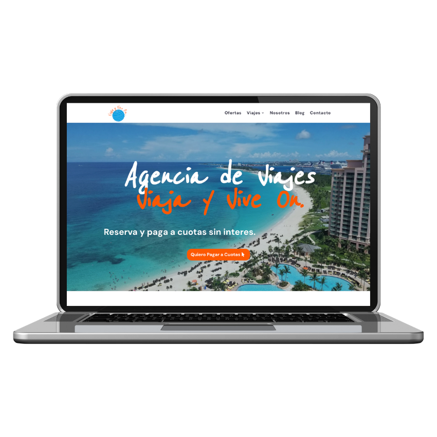 Diseño web viaja y vive on por tidatapro